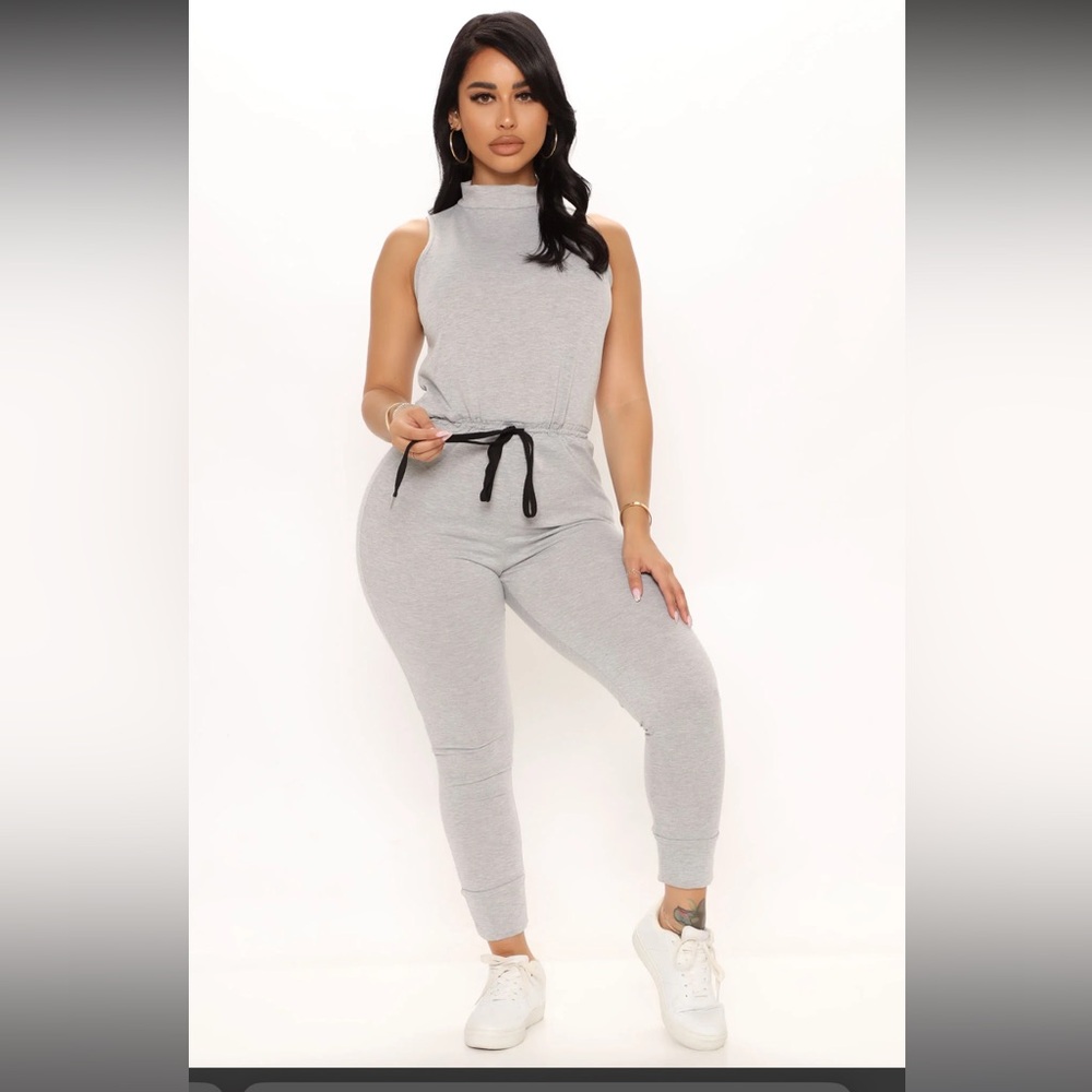 Time to Lounge Jumpsuit - Heather Grey